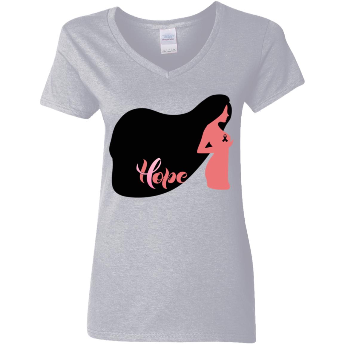 Breast Cancer Hope V-Neck T-Shirt
