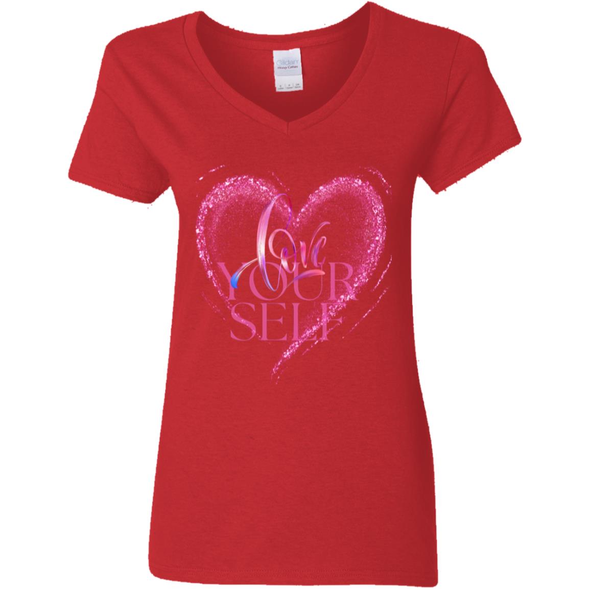 Love Yourself ladies V-Neck T-Shirt