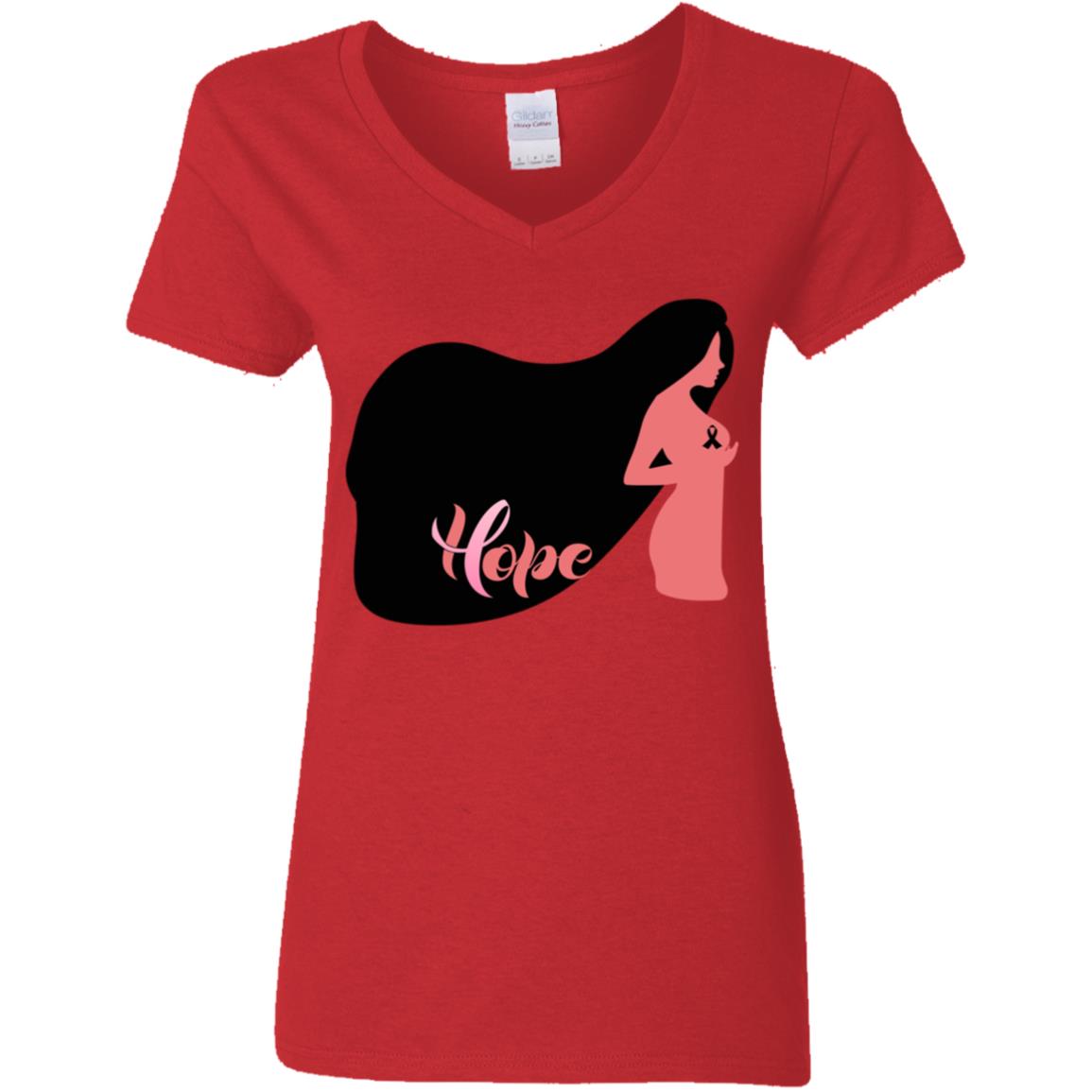 Breast Cancer Hope V-Neck T-Shirt