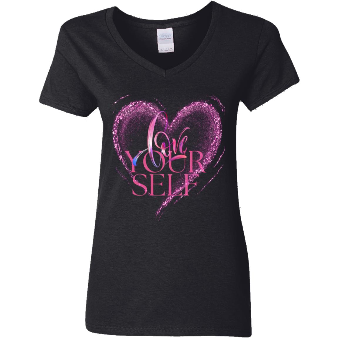 Love Yourself ladies V-Neck T-Shirt