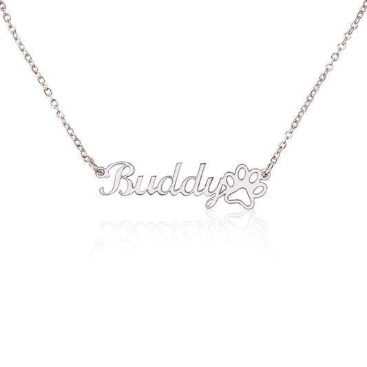 A Paw Print Name Necklace