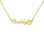 Custom Name Necklace & Paw Print