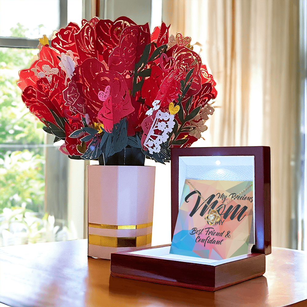 Because I Love You,,, Love Knot Necklace and Sweetest Devotion Bouquet