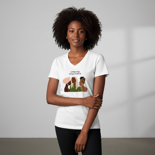 Mockup of Black woman wearing Strong Together t-shirt