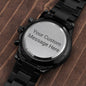 Black Chronograph Watch (ENGRAVED BY YOU) Groomsmen,Father,Husband,Son Keepsake