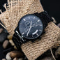Black Chronograph Watch (ENGRAVED BY YOU) Groomsmen,Father,Husband,Son Keepsake
