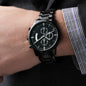 Black Chronograph Watch (ENGRAVED BY YOU) Groomsmen,Father,Husband,Son Keepsake