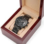 Black Chronograph Watch (ENGRAVED BY YOU) Groomsmen,Father,Husband,Son Keepsake