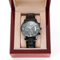 Black Chronograph Watch (ENGRAVED BY YOU) Groomsmen,Father,Husband,Son Keepsake
