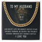 To My Husband message card and CUBAN LINK CHAIN polished stainless steel or 14k yellow gold