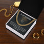 To My Husband message card and CUBAN LINK CHAIN polished stainless steel or 14k yellow gold