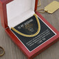 To My Husband message card and CUBAN LINK CHAIN polished stainless steel or 14k yellow gold