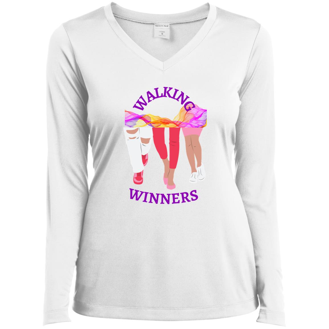 WALKING WINNERS Ladies’ Long Sleeve Performance V-Neck Tee