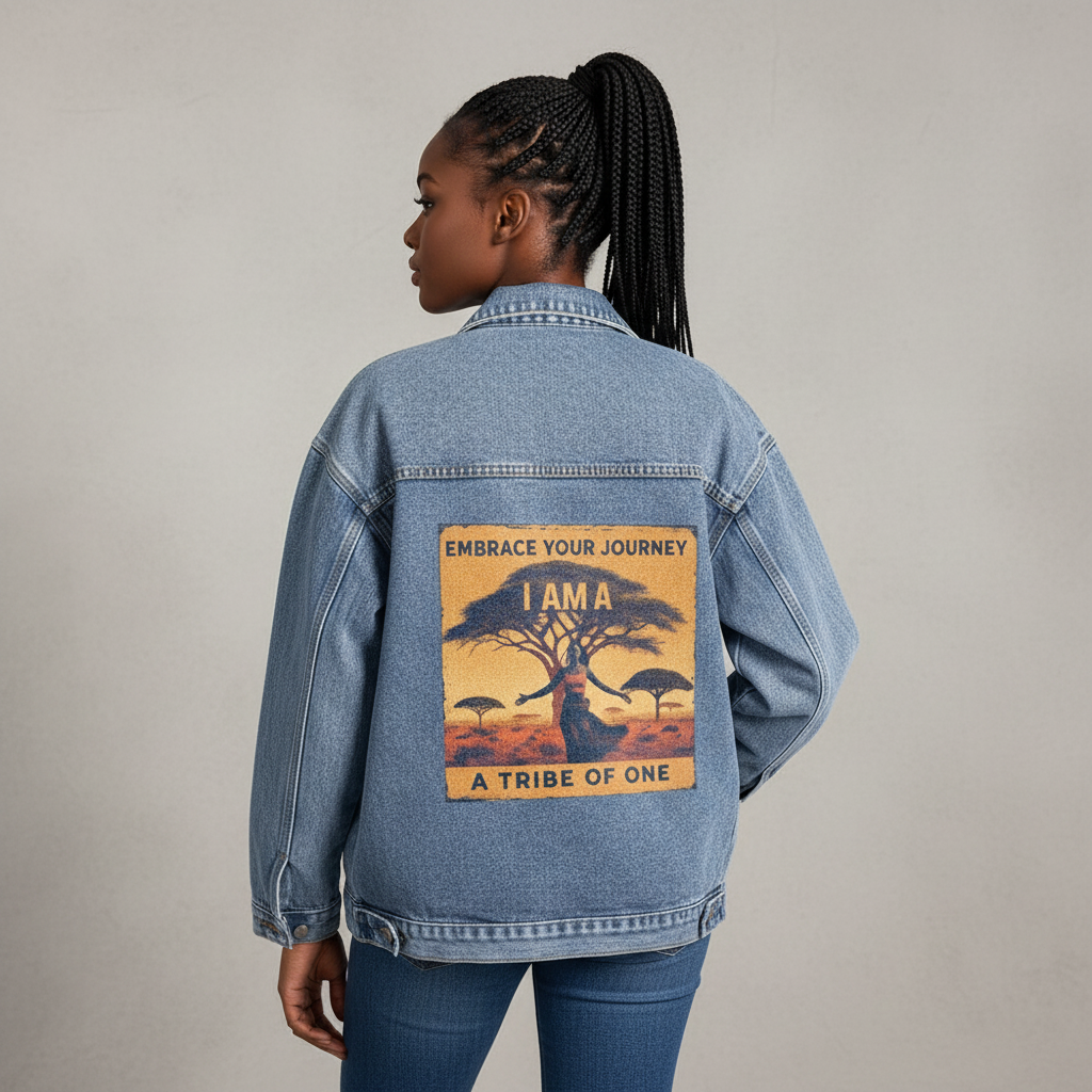Denim Jacket Size Small Mockup - Hand in Pocket
