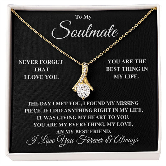 14k White Gold pendant NECKLACE for my SOULMATE - Never forget that I love you…