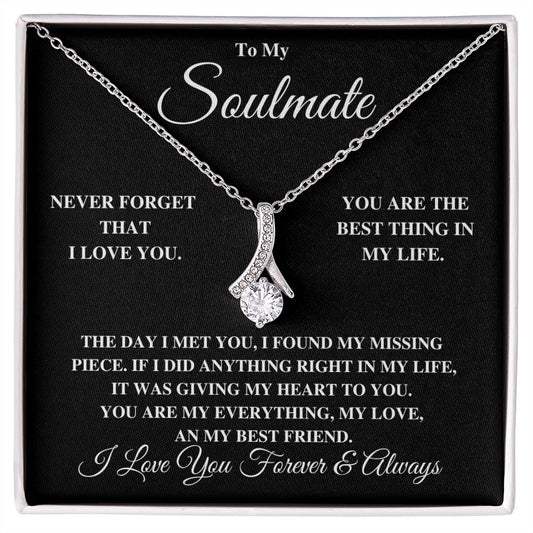 14k White Gold pendant NECKLACE for my SOULMATE - Never forget that I love you…