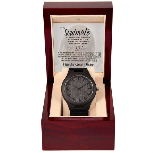 Wooden Watch for My SOULMATE + message card