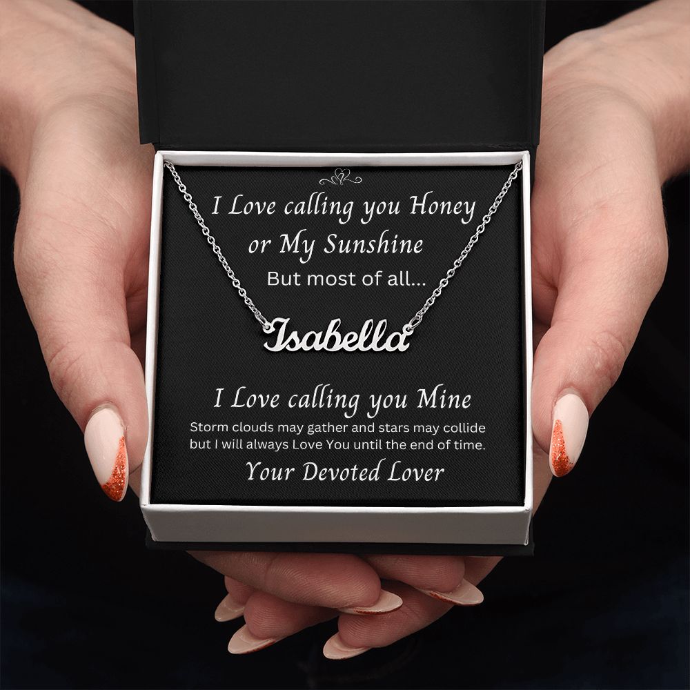 Custom Name Necklace for my Honey from your Devoted Lover