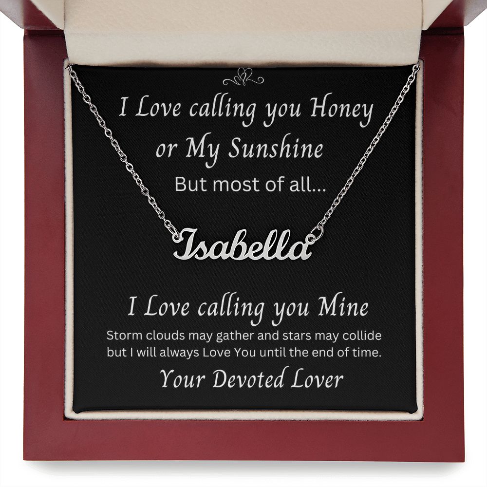 Custom Name Necklace for my Honey from your Devoted Lover