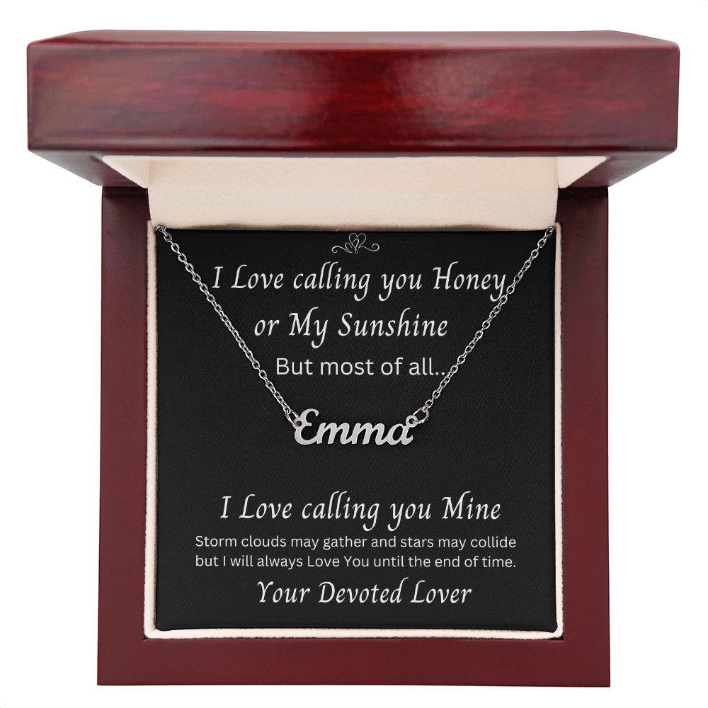 Custom Name Necklace for my Honey from your Devoted Lover