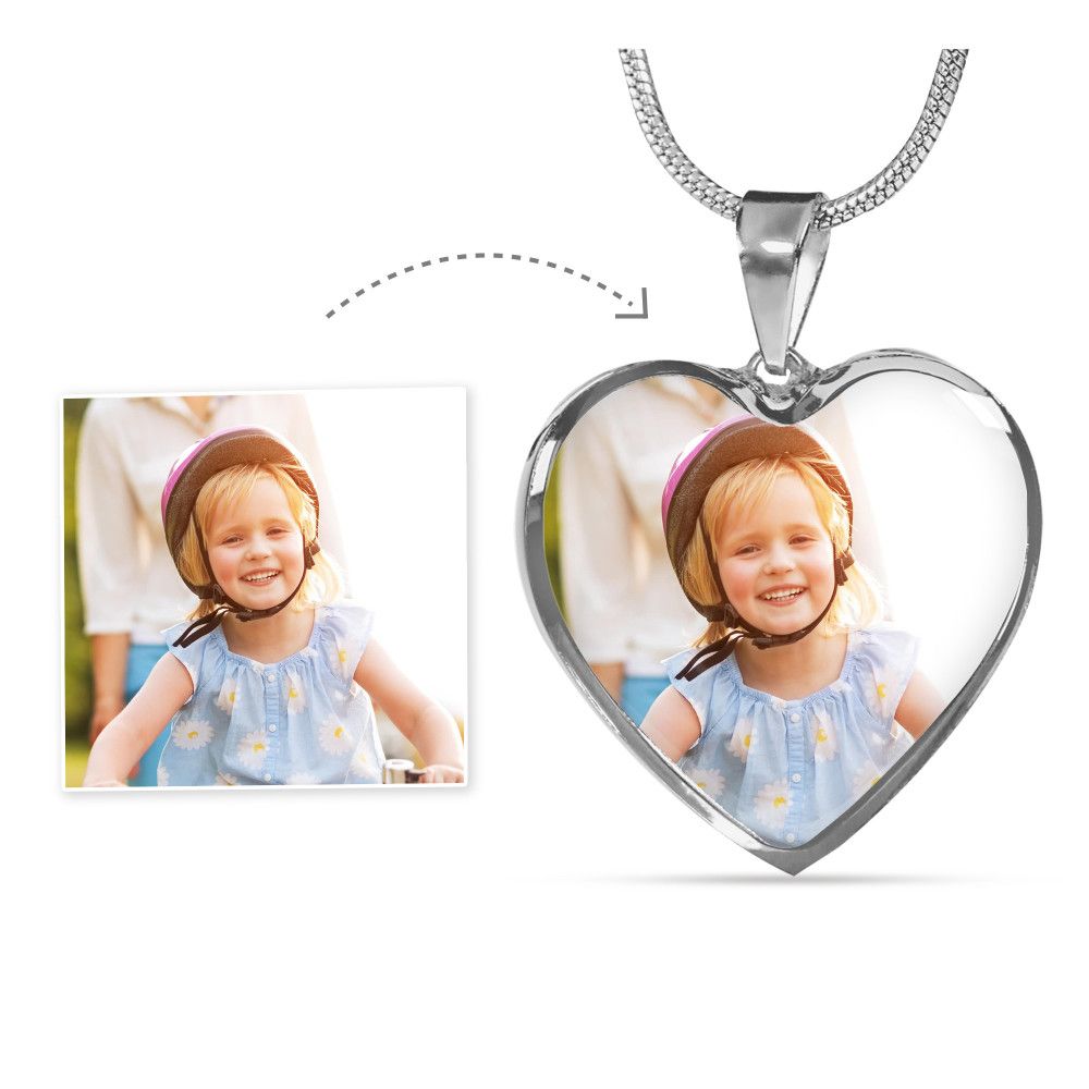 HEART PHOTO PENDANT (Upload Your Photo) gift for Mom,Grandma,Aunty,Sister