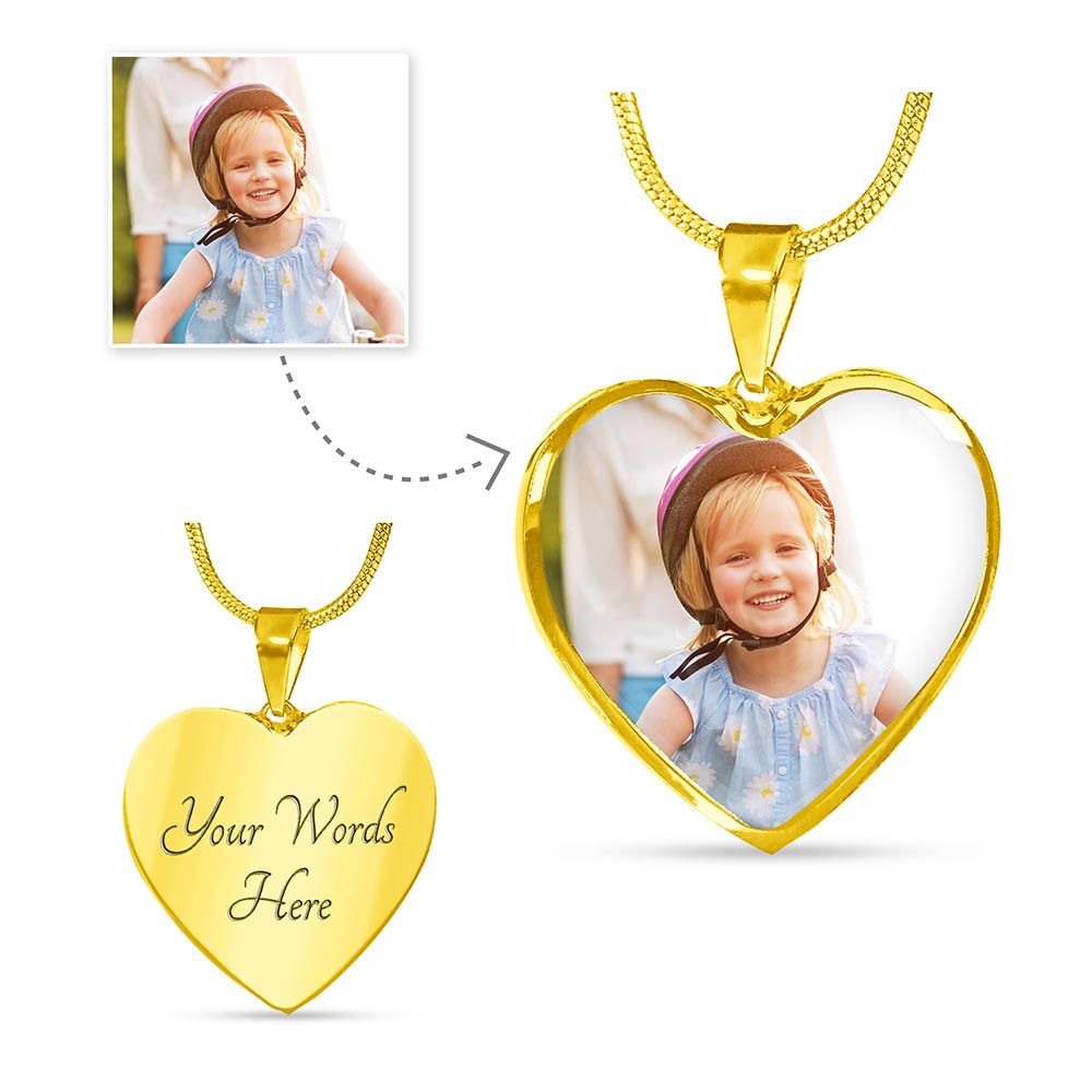 HEART PHOTO PENDANT (Upload Your Photo) gift for Mom,Grandma,Aunty,Sister